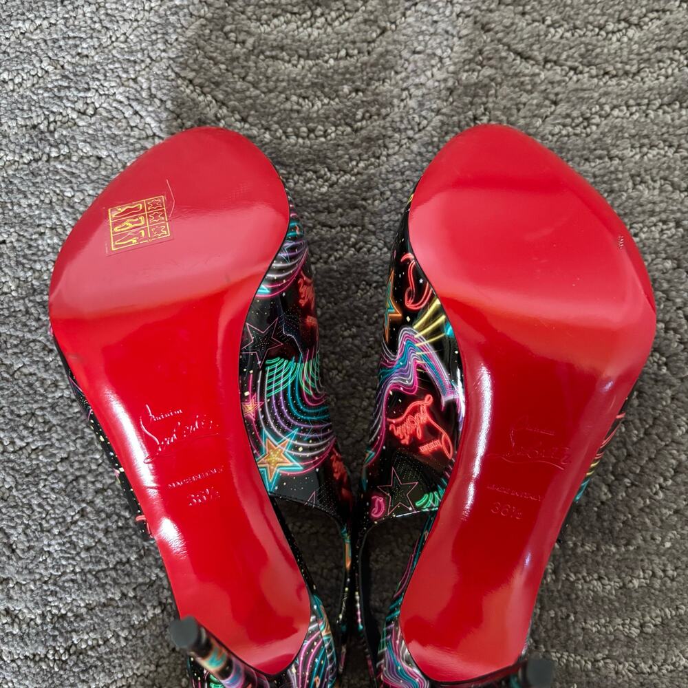 Christian Louboutin Hot Chic Sling Alta 120 Starlight Multicolor Pumps Size 36.5 - Picture 3 of 15